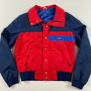 Vintage CB Sports Lightweight Ski Jacket Mens Small Red Nylon